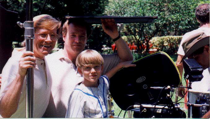 Ken working with a young actor in a commercial